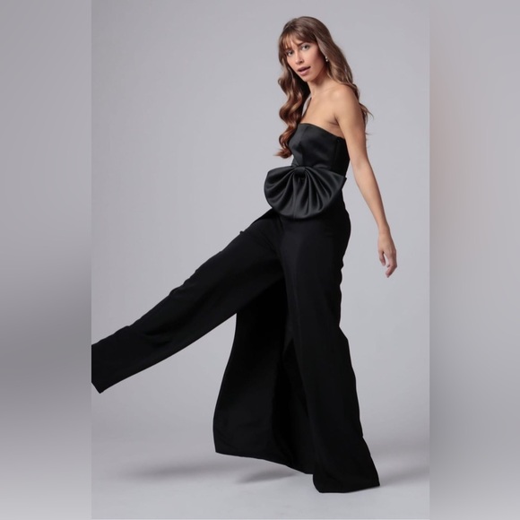 Jay Godfrey Black Kings Satin Jumpsuit